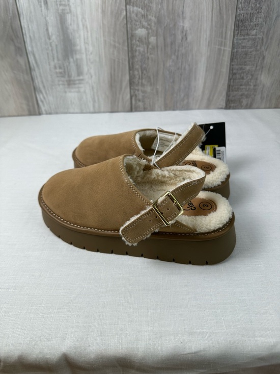 art class Other - art class Tan Faux-Suede Shearling Slip-On Clog Mules